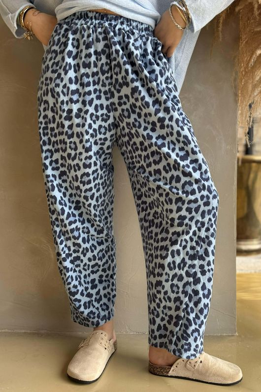 Lagen Zanzibar Seamed Tapered Barrel Pant Celeste & Navy